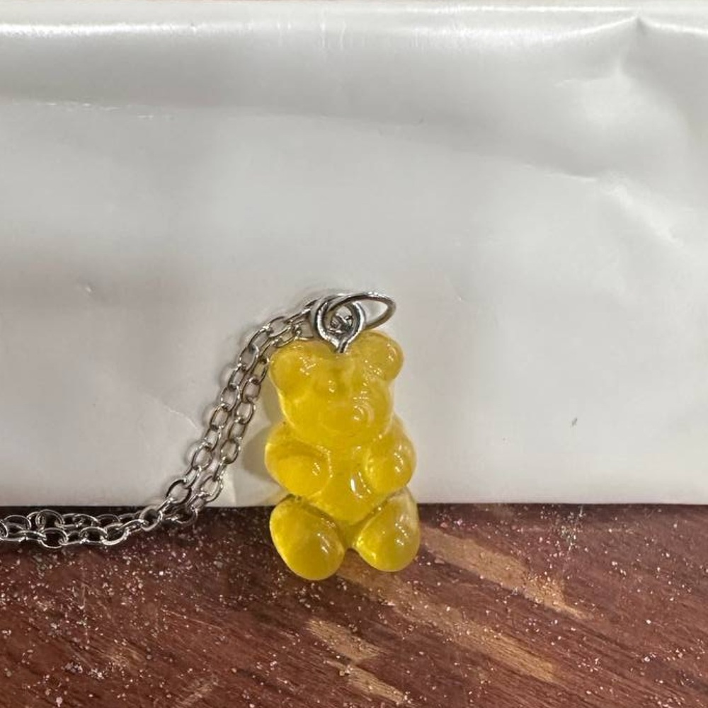 Yellow gummy bear necklace